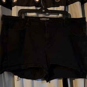 torrid Black Denim Cutoff Shorts with Raw Hem